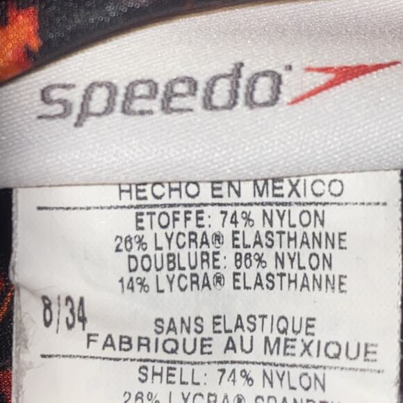 Speedo Girls Size 8 Swimsuit One Piece Razorback Red Black Lined Swim Train - Picture 3 of 3